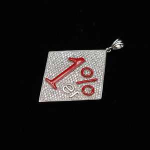 Pendentif Lettre Carré Personnalisé en Strass Rouge et Argent, Accessoire de Bijouterie pour Cadeau et Décoration de Fête - Product Image 2