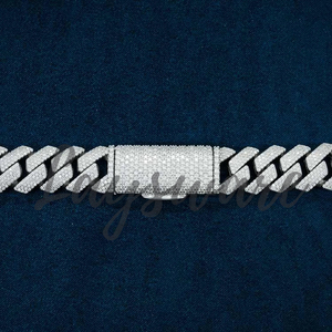 Collar de tenis de moissanita, cadena cubana de plata 925, estilo hip hop, VVS, certificado IGI, para hombre y mujer - Product Image 4