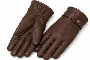 Gants d'hiver thermiques en cuir véritable de qualité supérieure avec doublure en laine, compatibles écran tactile et détection d'aiguille pour hommes - Utilisation sportive en extérieur - Product Image 3