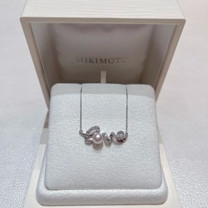 Collier de luxe M Home entièrement en zirconium et perles d'eau douce 7-8 mm, en argent pur S925, design polyvalent avec lettre 'LOVE' - Product Image 1