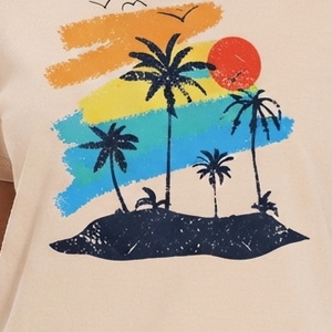 Camiseta con Estampado Gráfico de Moda, Unisex, 100% Algodón, Cuello Redondo, Ecológica, Transpirable, Personalizable, Estilo Urbano - Product Image 5