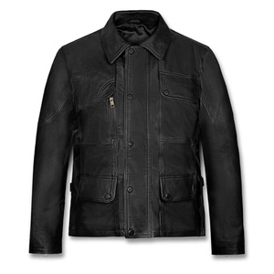 Men's Premium Custom Logo OEM <b>Western</b> Leather <b>Jackets</b> Windproof Auto & Motorcycle Wear Size Feature Leather <b>Jacket</b> - Product Image 1