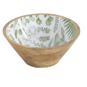 Autocollant fait main émail imprimé mangue bols en bois Logo personnalisé Restaurant bols de qualité alimentaire pour la cuisine Table à manger - Product Image 1