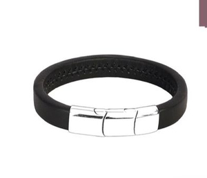 Classic Fashion Calf Fur Genuine Cowhide Leather Bracelet Maker <b>Black</b> Leather Fashion <b>Wrap</b> Bracelets - Product Image 5