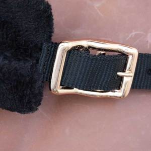 Cabestro de lana negra para caballo con hebillas doradas y correas ajustables para equitación - Product Image 6