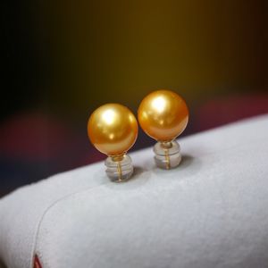 925 Pure Silver Natural Peacock Green <b>Pearl</b> <b>Earrings</b> Versatile Precision Edition with 9-10mm Round Almost Flawless Inlaid - Product Image 2