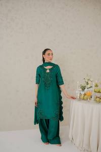 Conjunto de Salwar Kameez Moderno Bordado Pakistaní para Mujer, Chiffon, Dupatta, Patiala, Shalwar, Ropa de Fiesta Eid, Diseño Étnico de 3 Piezas - Product Image 3
