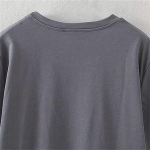 Custom Women's <b>Round</b> Neck T-Shirts Eco-Friendly Cotton with Breathable Corduroy Design Solid Color Short-Sleeve - Product Image 5