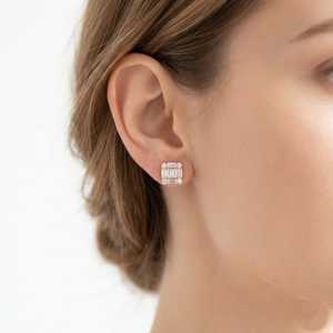 18K Gold Iced Out Lab Grown Diamond <b>Stud</b> <b>Earrings</b> VVS Square <b>Earrings</b> <b>for</b> <b>Men</b> Women - Product Image 2