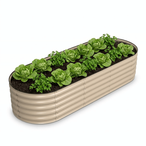 Bac à légumes surélevé en métal galvanisé sur mesure, ovale, en acier ondulé, pour l'extérieur, vente en gros GB030 - Product Image 1