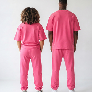Premium 100% Cotton Polyester <b>T</b> Shirt Tracksuit Oversized Tee Shirt Baggy Trouser Set Summer Street Fashion <b>T</b> Shirt <b>Track</b> Suits - Product Image 2