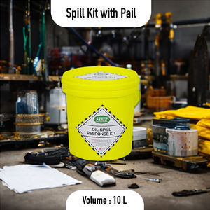 Kit de Emergencia para Derrames de Aceite Portátil de 10L con Cubeta Resistente para Taller, Área de Mantenimiento, Almacén y Maquinaria de Seguridad Marítima - Product Image 4