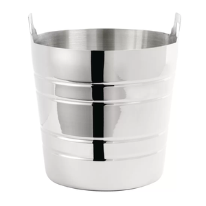 Cubo de Hielo Redondo con Acabado Martillado, Diseño Industrial, Hecho a Mano, Enfriador de Bebidas para Fiestas, Cubo de Hielo Metálico Minimalista - Product Image 3
