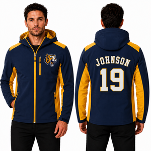 Chaqueta con Capucha Personalizada para Equipos, con Bordado Frontal, Nombre y Número del Jugador en la Espalda, Ropa Exterior Cortavientos de Softshell, OEM para Clubes y Equipos - Product Image 3