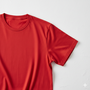 <b>Top</b> QuakWomen's <b>Red</b> Plain Crew Neck T-Shirt Half Sleeve Quick Dry Crocheted Cotton Logo Casual Spring Summer Regular Fit - Product Image 5