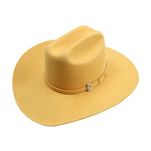 Yellow Wool Striped Cowboy <b>Hat</b> Unisex Adult Casual Wide Brim Breathable Windproof Beach Spring <b>Summer</b> 56-58CM - Product Image 1