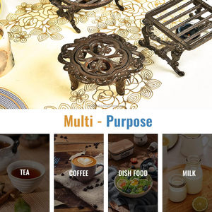 Calentador de alimentos directo de fábrica a bajo precio, diseño bohemio, forma Irregular, alfombrillas/almohadillas de madera ecológicas, 300mm de diámetro, 2mm de espesor - Product Image 5