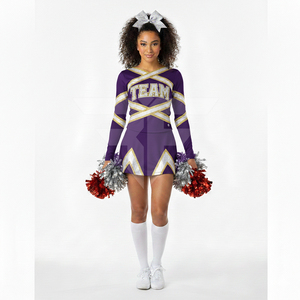 Uniformes de Porristas Personalizados para Niñas y Adultas, con Pedrería, Impresión Digital, Spandex de Secado Rápido y Transpirable, Tela de 320g - Product Image 3