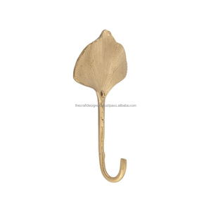 Handmade Luxury Gingko Leaf <b>Hook</b> <b>Wall</b> Decor Metal Crafts Decorative <b>Hooks</b> <b>Key</b> Towel Cloths Holder <b>Wall</b> <b>Hook</b> Rust Resistance - Product Image 1