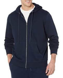 Nouvel Arrivage Service OEM Sweat à Capuche Zippé Confortable pour Homme 100% Coton à Manches Longues, Col Incurvé avec Bande, Couleur Unie, Bangladesh - Product Image 1