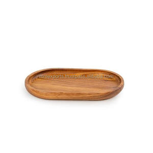 Bandeja de servicio de madera natural de tamaño personalizado de alta demanda Bandeja de forma ovalada para el hogar Hoteles Restaurantes Catering a los precios más baratos - Product Image 2