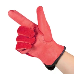 Cowhide Grain & Split Leather <b>Driver</b> <b>Gloves</b> XL Size Soft Comfortable Cotton Liner Elastic Cuff Breathable Anti-Slip Industrial - Product Image 3