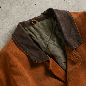 Women's Brown Cow <b>Suede</b> Fringe Safari <b>Jacket</b> Turn-down Collar Single Button Full Sleeve Autumn Style whole sale prices - Product Image 4