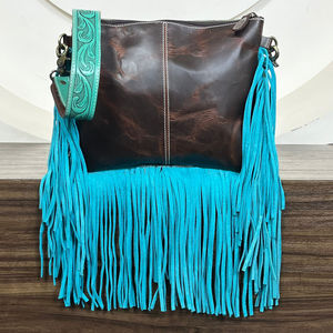 2025กระเป๋าหนังสะพายข้างสำหรับผู้หญิงทำมือสะพายข้างมีซิปหนังวัวขนาดใหญ่ทำมือ - Product Image 5