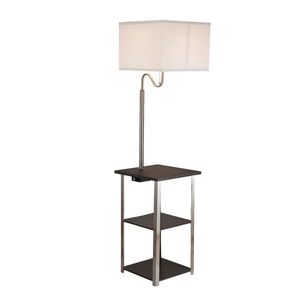 58\" Tall Dru <b>Square</b> <b>Side</b> <b>Table</b> Floor Lamp with Convenient Charging and USB Port in Silver - Product Image 2