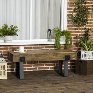 Rustic Wood Effect Concrete Entryway <b>Bench</b> with Metal Legs Garden <b>Bench</b> for <b>Indoor</b> and Outdoor for Patio Park Bed End <b>Bench</b> - Product Image 5