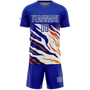 Maillots de football personnalisés de haute qualité imprimés pour club, kit uniforme à manches courtes, personnalisable, anti-humidité, 100 % polyester pour équipe - Product Image 5