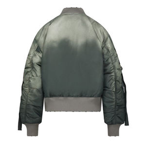 Chaqueta bomber de satén con logo personalizado y estampado, estilo vintage con efecto descolorido, chaqueta de satén corta y elegante para mujer, proveedor pakistaní. - Product Image 3