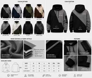 Sudadera con Capucha para Hombre, Diseño Color Block, Corte Holgado, Estilo Urbano, con Bolsillos, para Otoño - Product Image 4
