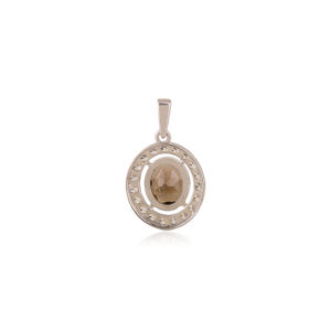 Colgante Elegante de Cuarzo Ahumado con Halo de Plata 925 y Marco de Diamantes, Joyería Fina al por Mayor para Mujer - Product Image 6