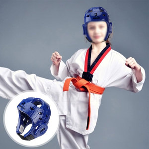 Taekwondo <b>Head</b> Guards Cowhide Leather Comfortable & Eco-Friendly Unisex with Simple Wearing Style for Regular <b>Training</b> - Product Image 2