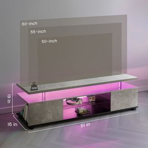 Mobile TV Grande con Armadietto Laterale per TV LED da 55 Pollici, Centro Intrattenimento Gaming, Consolle Portaoggetti Multimediale per Soggiorno - Product Image 2