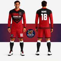 Camiseta de Fútbol al por Mayor, Camisetas de Fútbol Personalizadas, Ropa de Fútbol Barata, Uniforme de Fútbol de Manga Larga, Conjunto Deportivo, Bordado 3D 100%