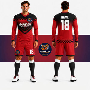 Camiseta de Fútbol al por Mayor, Camisetas de Fútbol Personalizadas, Ropa de Fútbol Barata, Uniforme de Fútbol de Manga Larga, Conjunto Deportivo, Bordado 3D 100% - Product Image 1