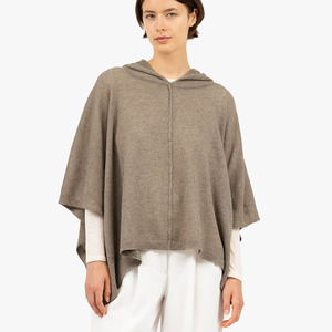 Poncho de Punto para Mujer, Cuello Tipo Bufanda, Color Sólido, Sin Mangas, Estilo Minimalista, Mezcla de Lana y Acrílico, con Botones, para Otoño - Product Image 1