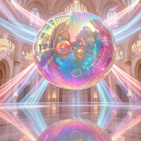 Ballon miroir géant irisé en forme de bulle, décoration extérieure gonflable, grande boule gonflable brillante arc-en-ciel, grande sphère flottante