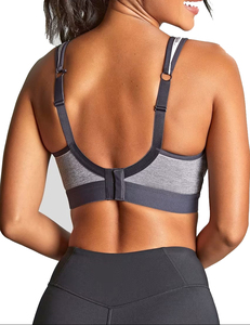 Soutien-gorge de sport gris avec dos nageur, soutien élevé pour l'entraînement - Product Image 6
