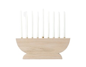 Ménorah en bois contemporaine, porte-bougie artistique multi-branche, design sculptural élégant, accent de table moderne, unique pour les fêtes - Product Image 1