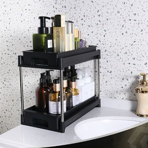 Black 2-Hook <b>Kitchen</b> <b>Storage</b> Cabinet Organizers with Pull-Out Drawers - Product Image 2