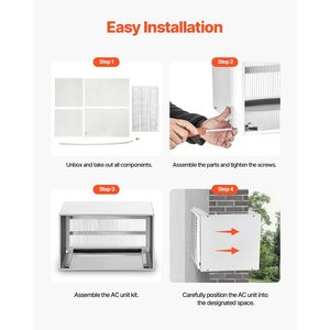 Manchon mural durable et résistant aux intempéries pour climatiseur Grille extérieure de 26 pouces compatible avec la plupart des pièces AC de marque - Product Image 5