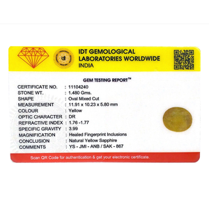 Loose 7.4 Carat Premium Yellow Sapphire Oval Cut Gemstone for Fine Jewelry - Product Image 4