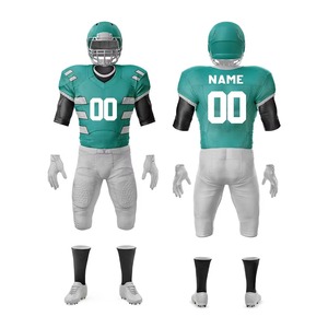 Uniforme de Fútbol Americano Personalizado para Hombre Adulto, 100% Poliéster, Impresión Digital, Mangas Cortas, Tallas Grandes, Posiciones para Logotipo Delantero/Trasero - Product Image 1