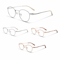 Gafas Ópticas Redondas Minimalistas de Semi-titanio Vintage, Ligeras, para Uso Diario, Suministro OEM ODM