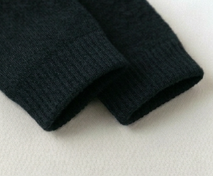 Chaussettes ras du cou pour femmes, noires unies, tricotées, respirantes, pour usage quotidien, longueur standard, automne - Product Image 5