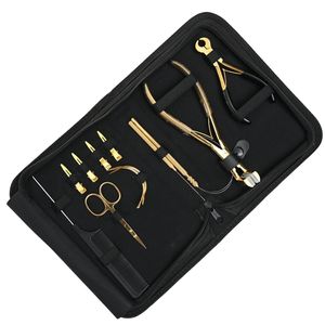 Kit d'outils pour extensions capillaires : Pince à bandes adhésives, Coupe-keratine, Crochet de tirage, Mini-ciseaux, Pinces de coiffure, Peigne - Product Image 1