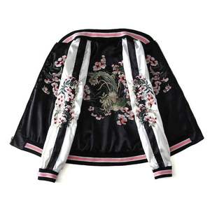 Chaqueta Bomber Satinada Unisex con Bordado Personalizado, Estilo Deportivo, Primaveral, Universitario, de Béisbol, Ecológica, Transpirable, Casual, Moda Urbana - Product Image 4